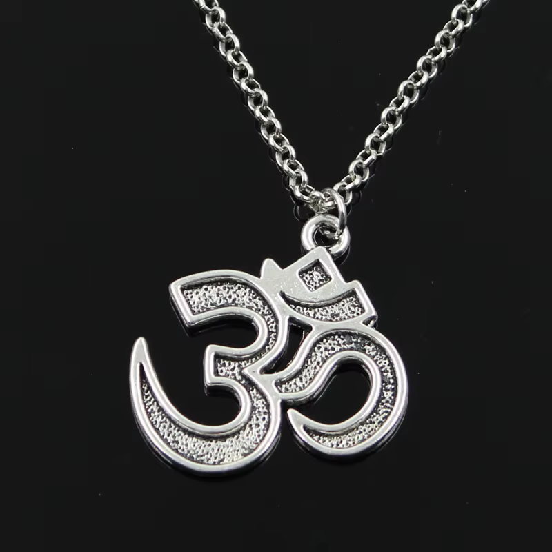 New Fashion Yoga Om Pendants Round Cross Chain Short Long Mens Womens Silver Color Necklace Jewelry Gift - Image 5